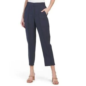 Kobi Halperin Addie Pants Large Navy  Tencel Linen Blend 672